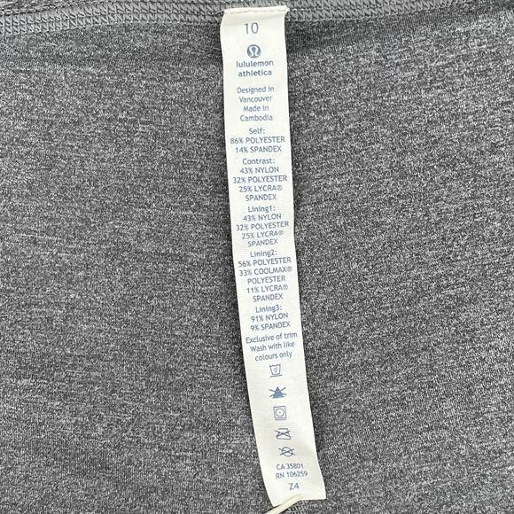 Lululemon Pleat to Street II White Gray Running Tennis Skirt Twirly Cute Size 10 - Picture 5 of 13